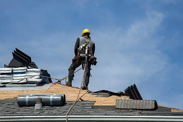Professional Gutter Installation technician working in Mendham, NJ